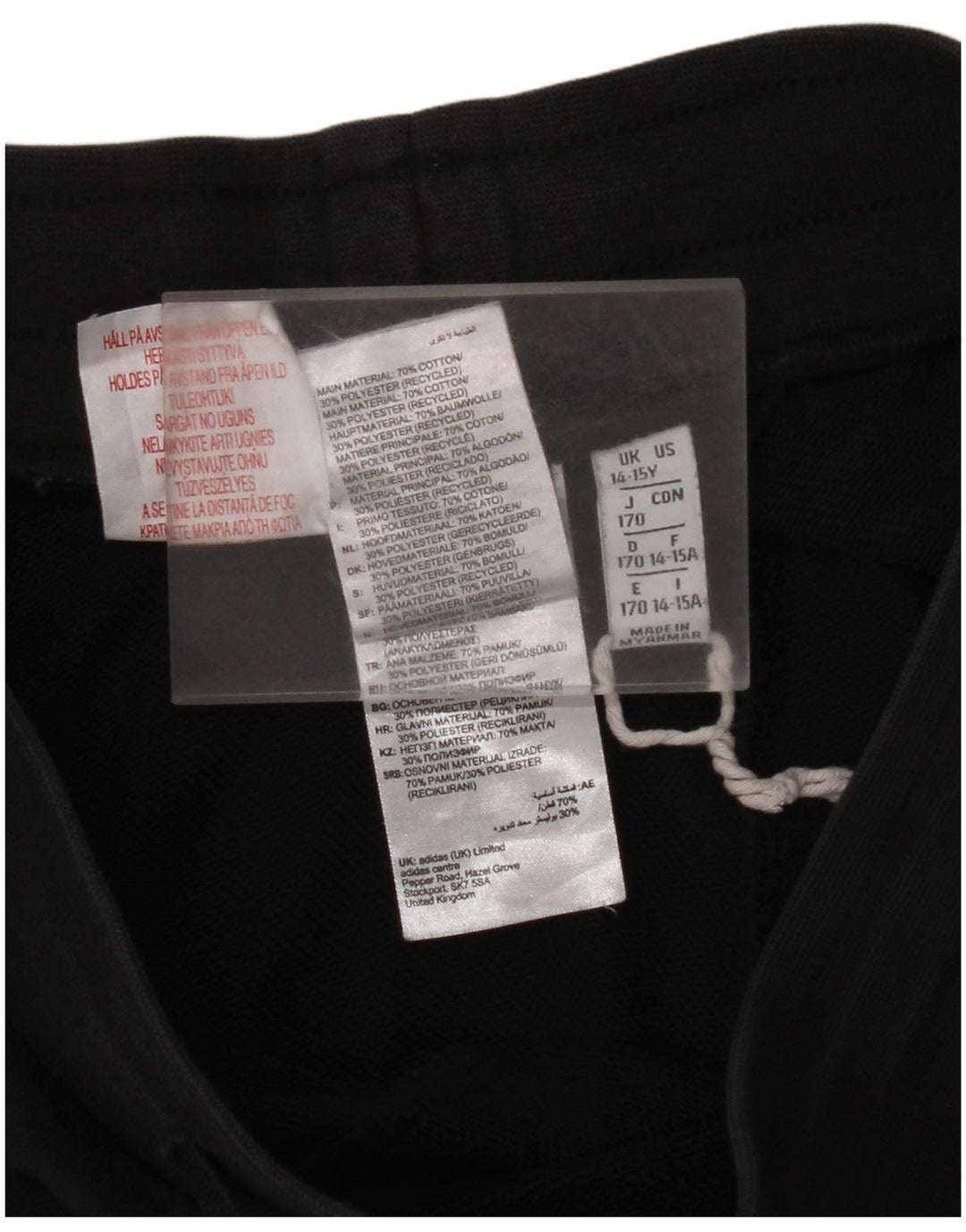 ADIDAS Спортивный костюм для мальчиков Брюки-джоггеры 14-15 лет Черный хлопок