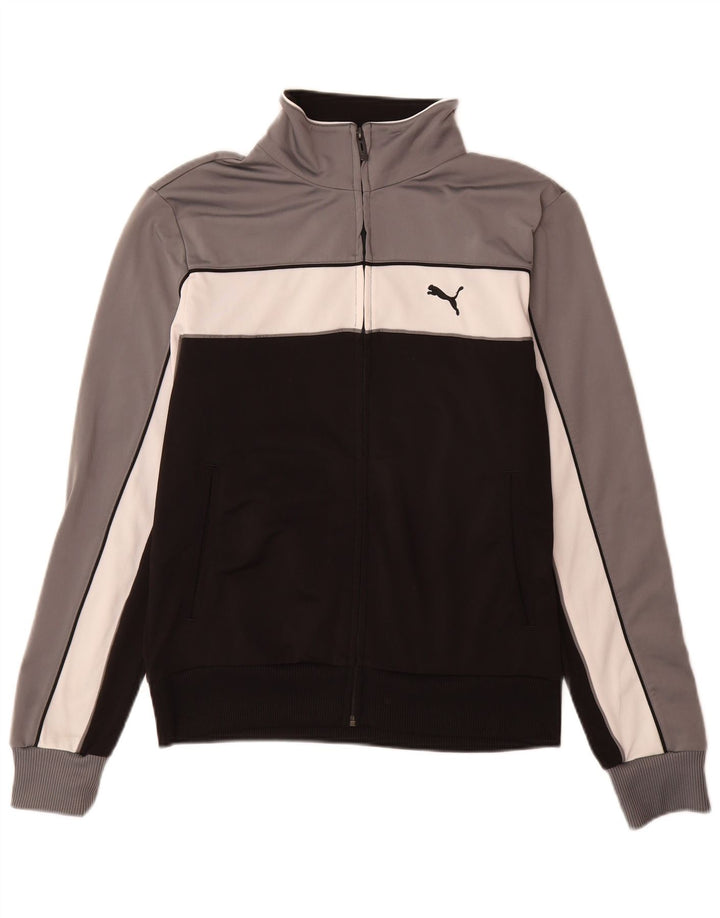 Мужской спортивный костюм Puma, верхняя куртка, маленький черный полиэстер с цветными блоками