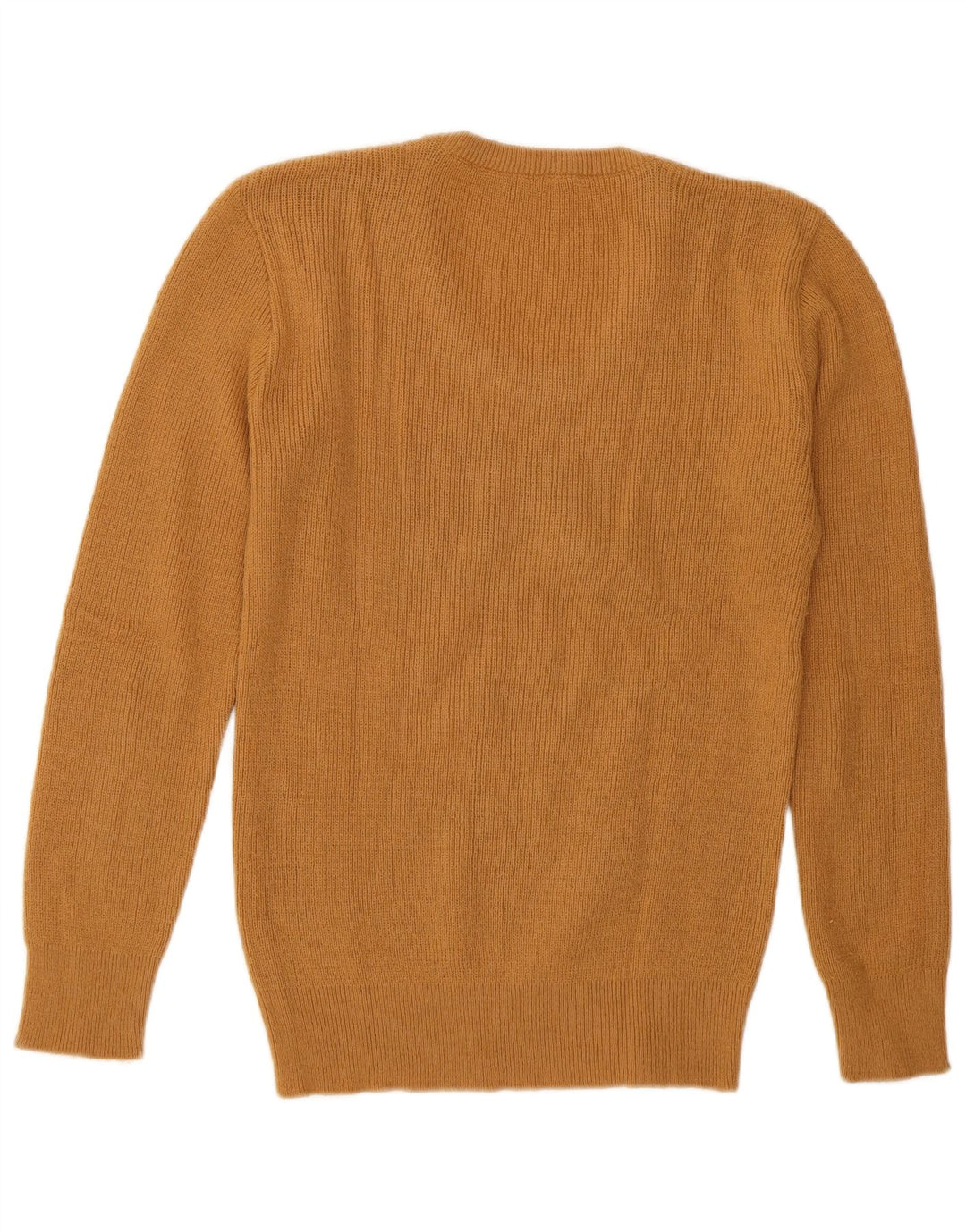 Винтажный женский джемпер с круглым вырезом, Великобритания, 12, средний коричневый цвет с геометрическим рисунком