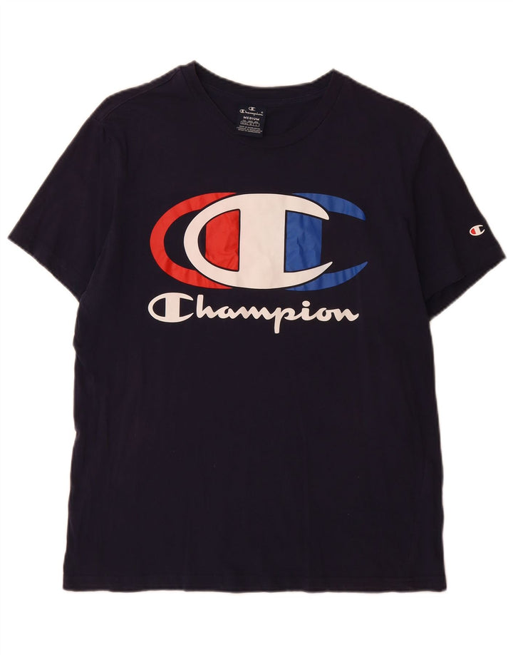 Мужская футболка с рисунком Champion, средний темно-синий