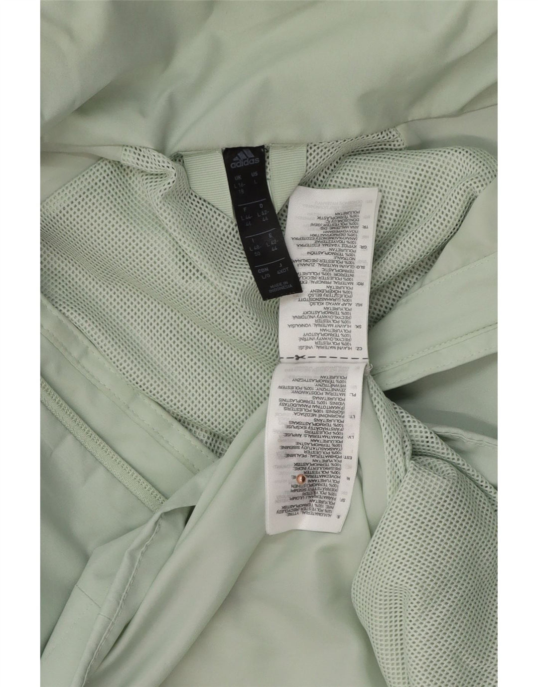 Женская дождевик с капюшоном Adidas UK 16/18, большой зеленый полиэстер