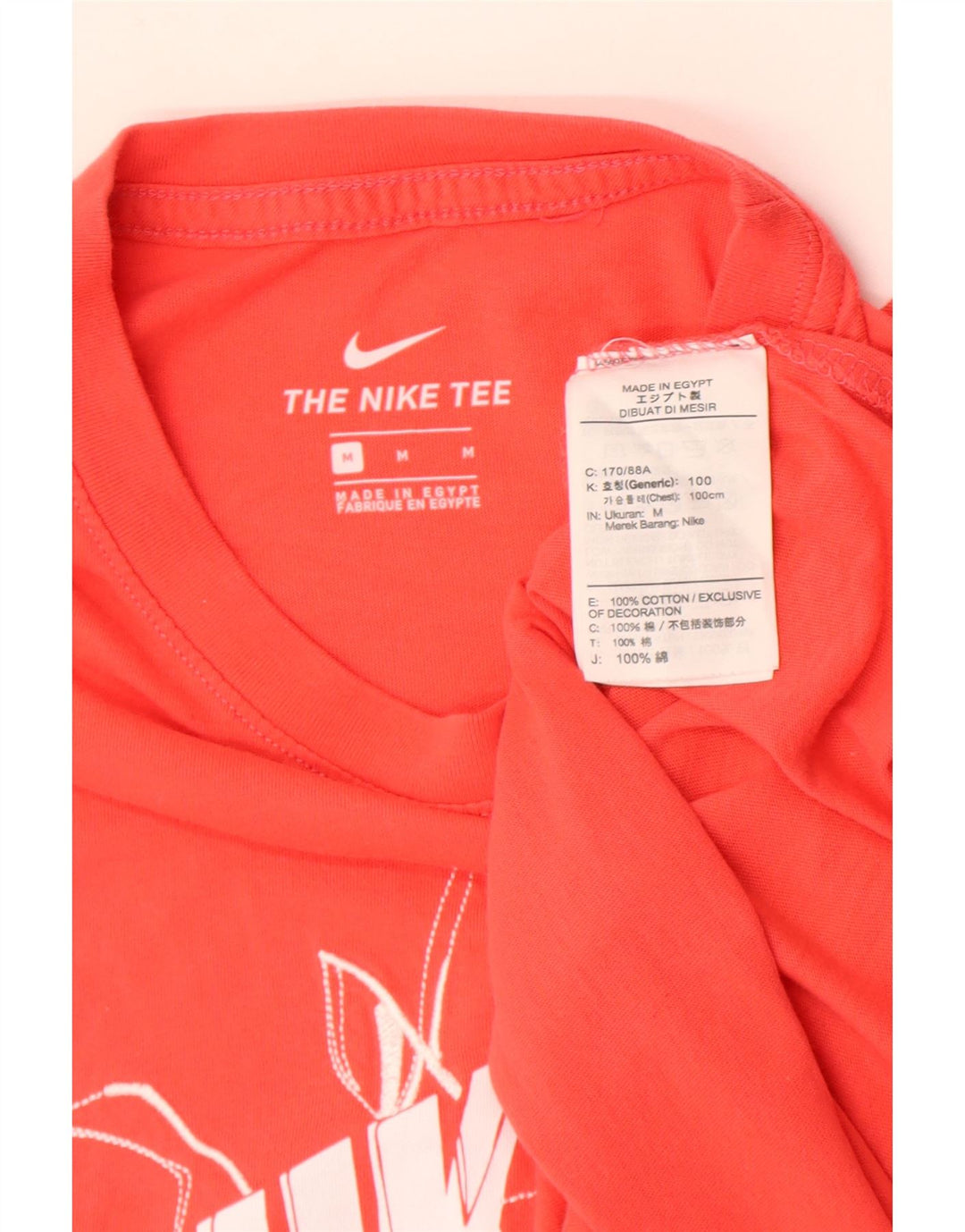 Мужская футболка с рисунком Nike, хлопковый топ среднего оранжевого цвета