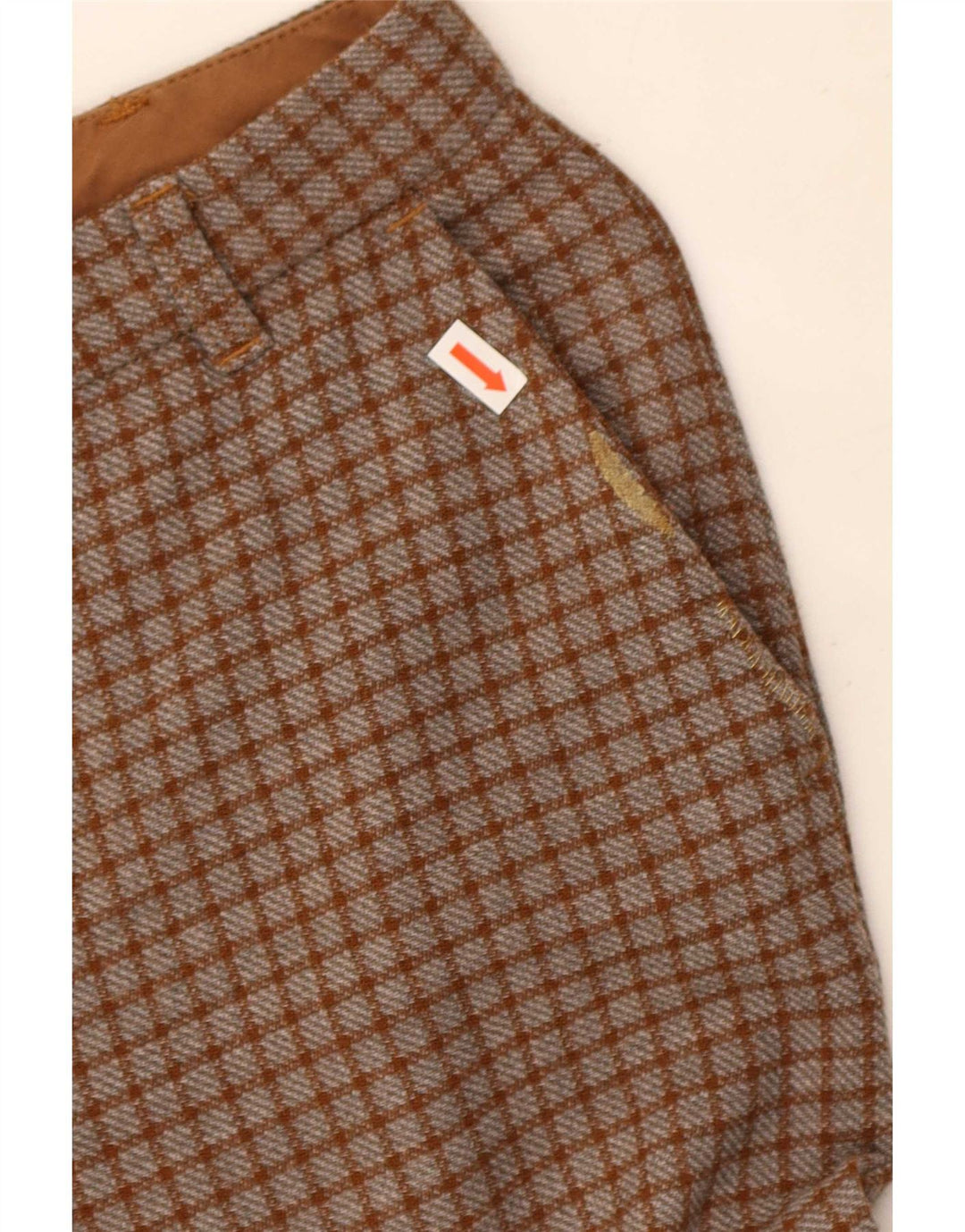 Pinko Женские узкие брюки чинос W26 L26 Коричневые клетчатые брюки из полиэстера