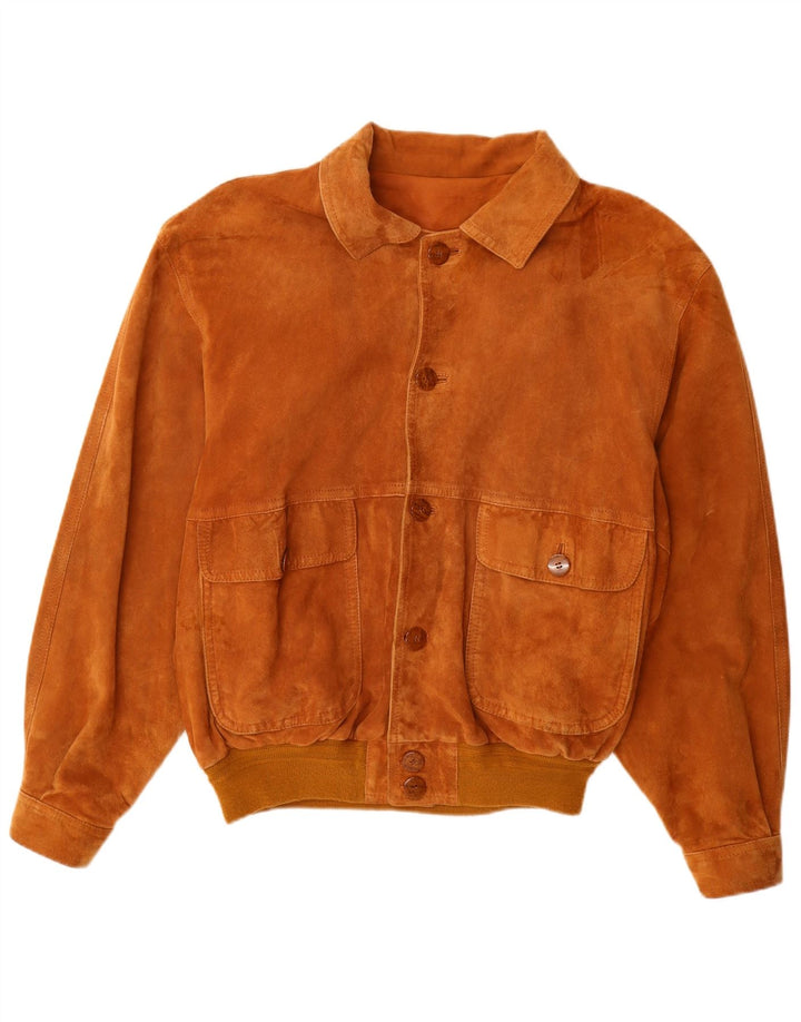 Мужской замшевый бомбер VINTAGE IT 52 XL Бежевый кожаный