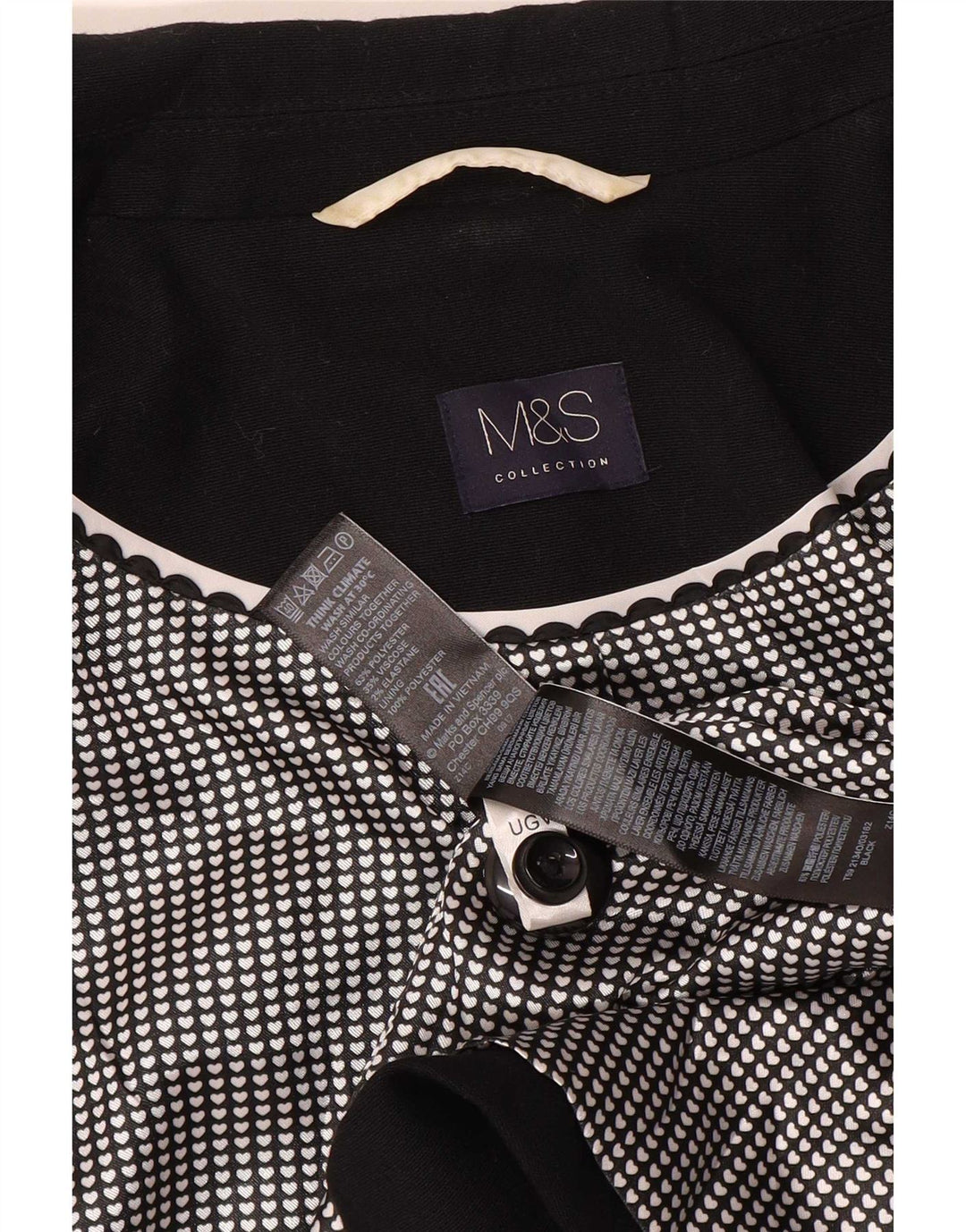 Женский пиджак на 1 пуговице Marks & Spencer UK 20 2XL, черный полиэстер