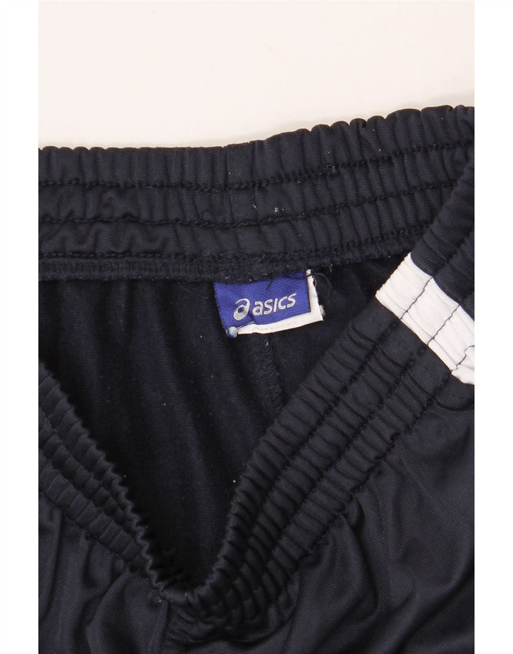 ASICS Mens Tracksuit Trousers Small  Navy Blue Colourblock Polyester Vintage Asics and Second-Hand Asics from Messina Hembry 