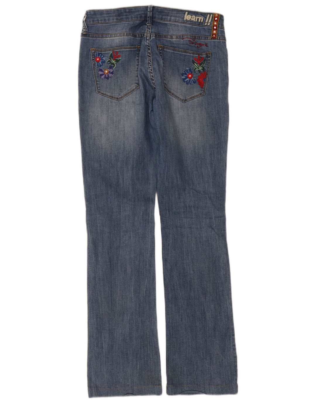Женские джинсы Bootcut Desigual W32 L32 Синие с цветочным принтом