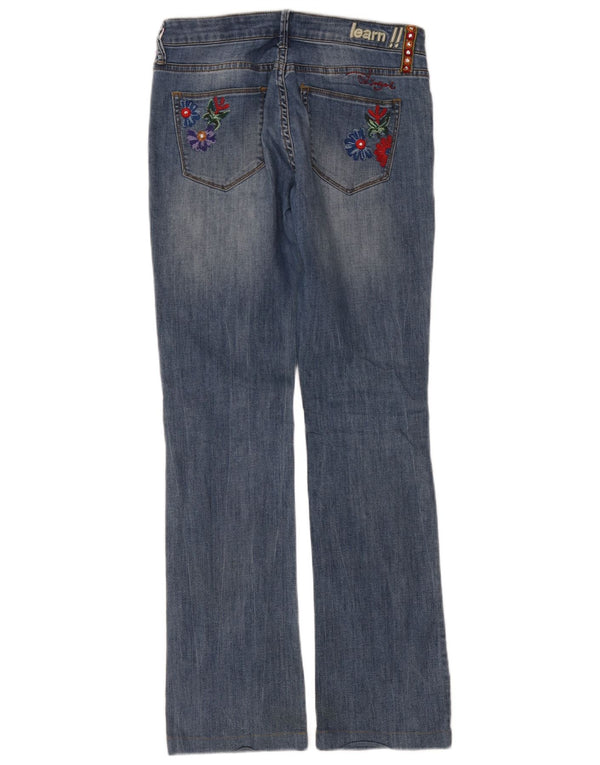 Женские джинсы Bootcut Desigual W32 L32 Синие с цветочным принтом