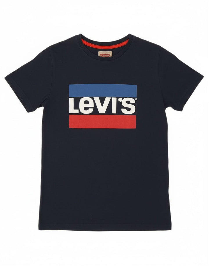 Футболка с рисунком Levi's для мальчиков, топ 13–14 лет, темно-синий, хлопок