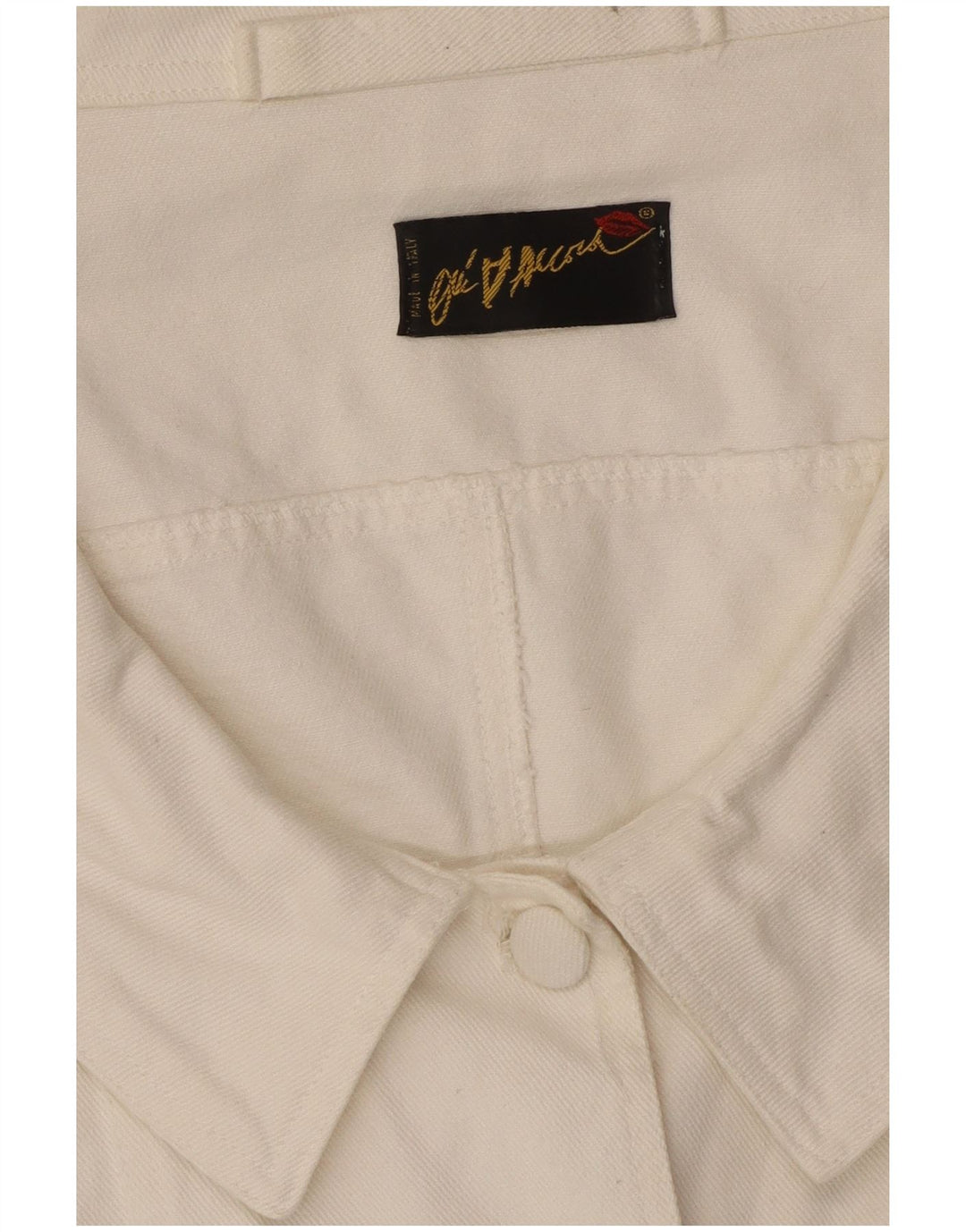 Винтажная женская блузка-рубашка с коротким рукавом UK 12, средний белый цвет