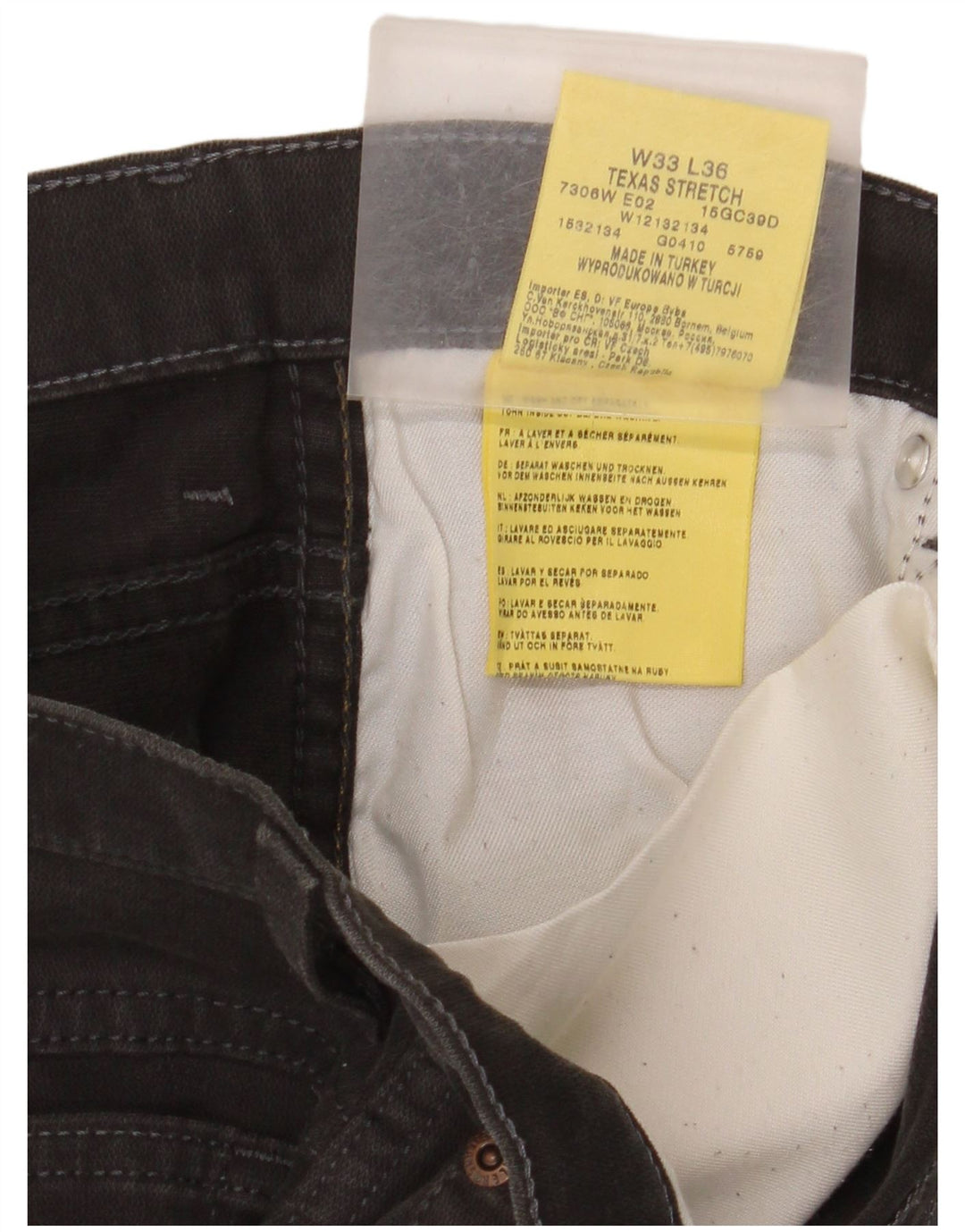 Мужские прямые джинсы Wrangler Texas Stretch W33 L32, черный хлопок