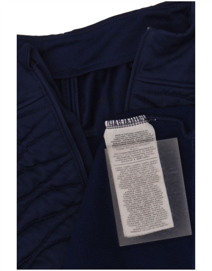 Мужской пуловер с воротником на молнии Nike, средний темно-синий спортивный костюм из полиэстера