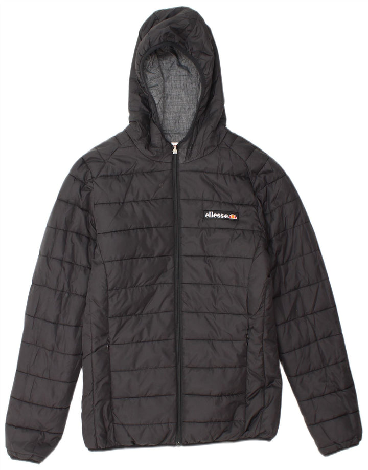 Женская двусторонняя стеганая куртка оверсайз с капюшоном Ellesse UK 10, маленький серый цвет