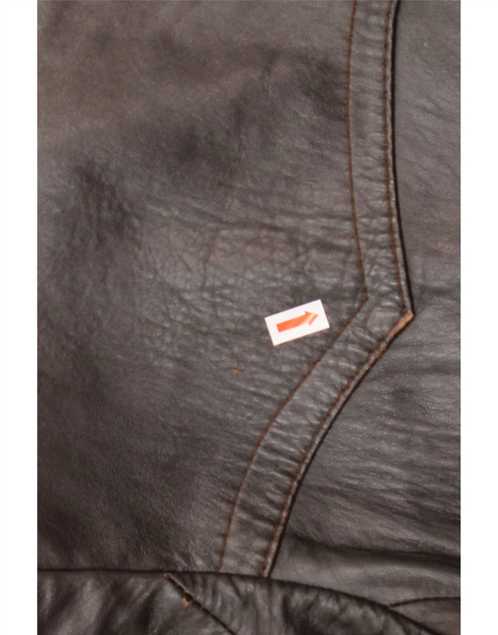 Мужское кожаное пальто VINTAGE IT 50 большое коричневое кожаное