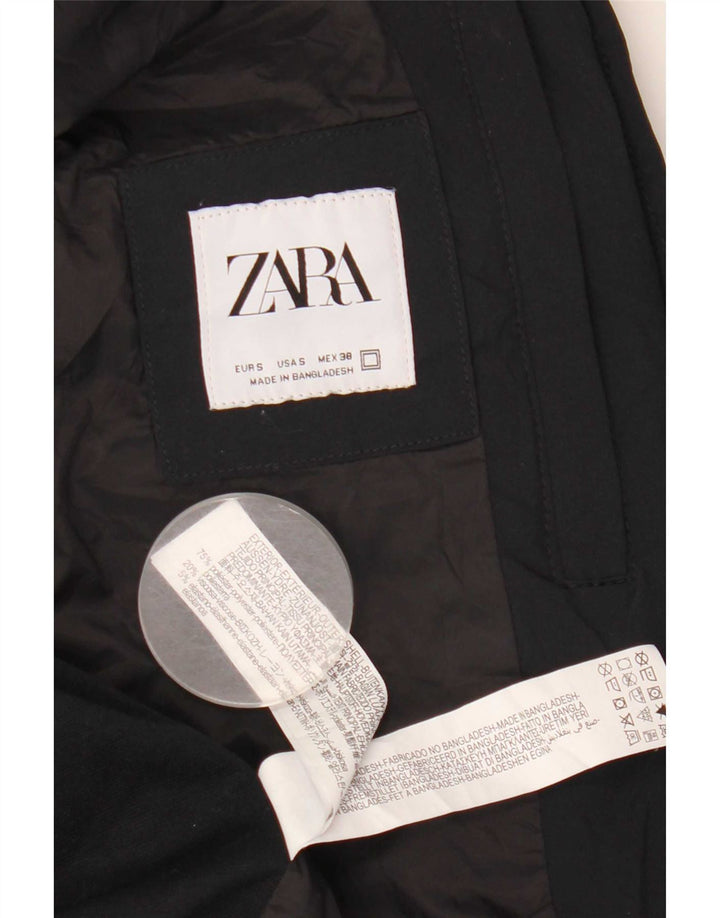 Мужская куртка-бомбер Zara UK 36, маленькая, темно-синяя, полиэстер с цветными блоками