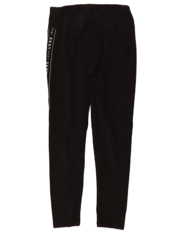 Женские укороченные леггинсы с рисунком Dkny UK 8, маленькие черные хлопковые