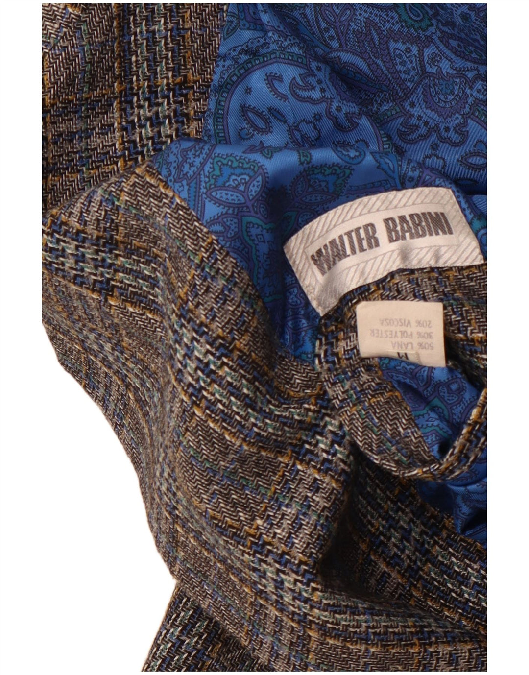 Винтажный мужской пиджак на 2 пуговицах (Великобритания 38), шерстяная клетка в среднюю серую клетку