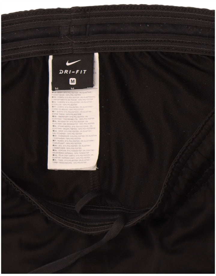 Мужские спортивные брюки Nike Dri Fit среднего размера, полиэстер с цветными блоками, средний черный