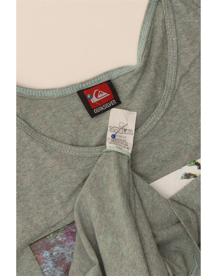 Quiksilver Мужской жилет с рисунком, маленький зеленый хлопковый