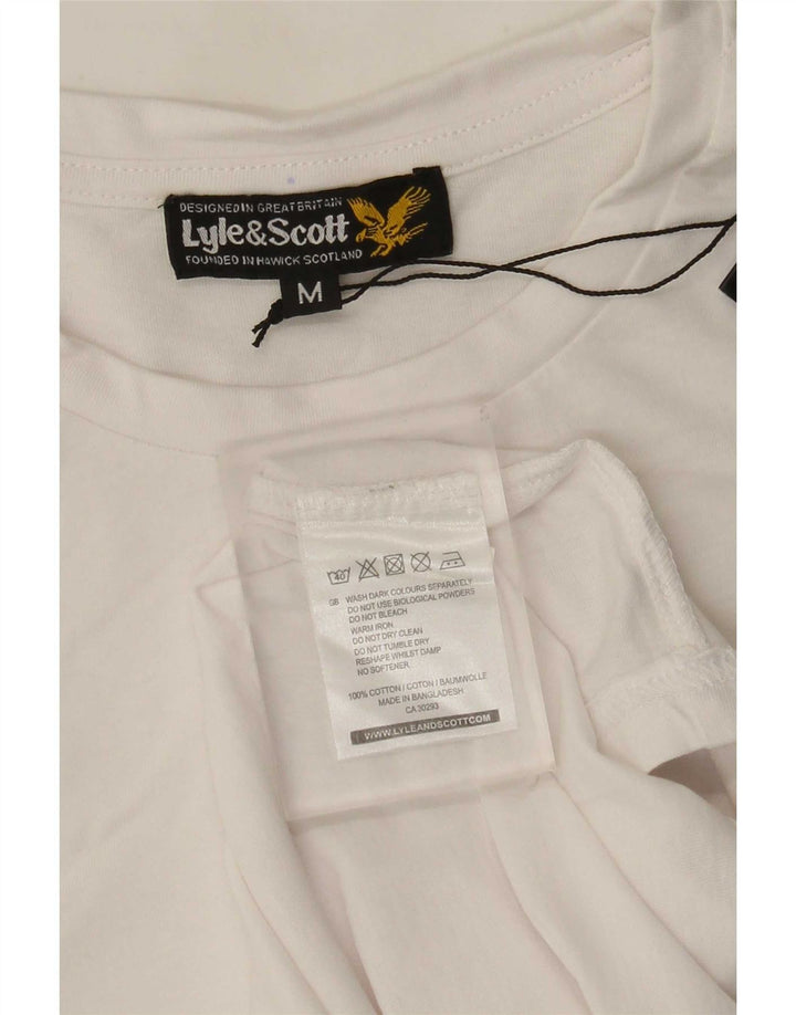 Мужская футболка Lyle & Scott Top среднего размера, белый хлопок