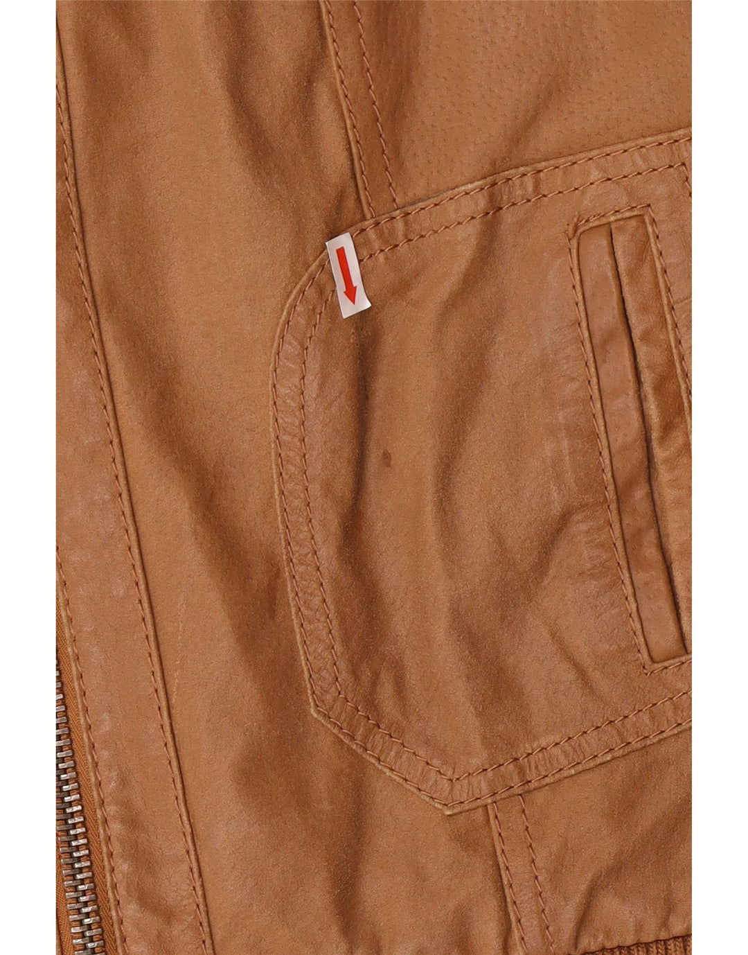 ONLY Womens Leather Jacket UK 14 Medium Beige Leather
