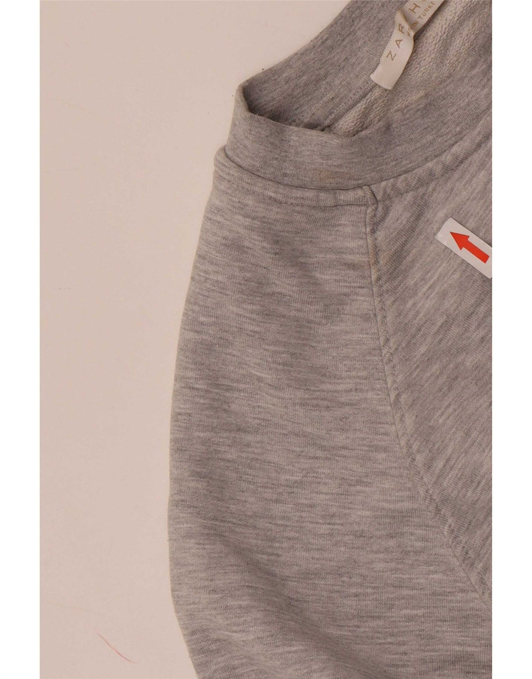 Женский джемпер оверсайз Zara UK 14, хлопковый средний серый цвет