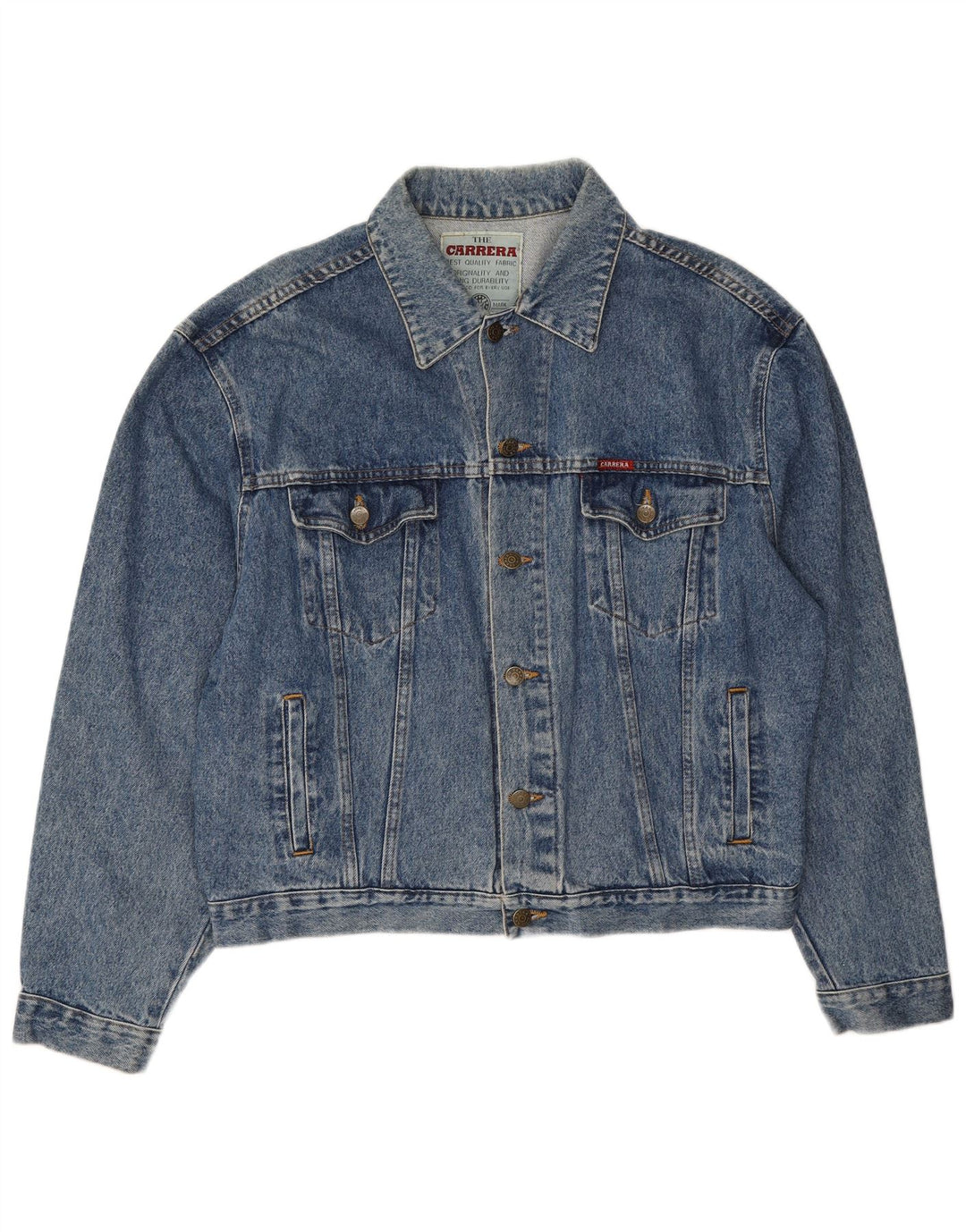 CARRERA Mens Denim Jacket UK 40 Large Blue Cotton