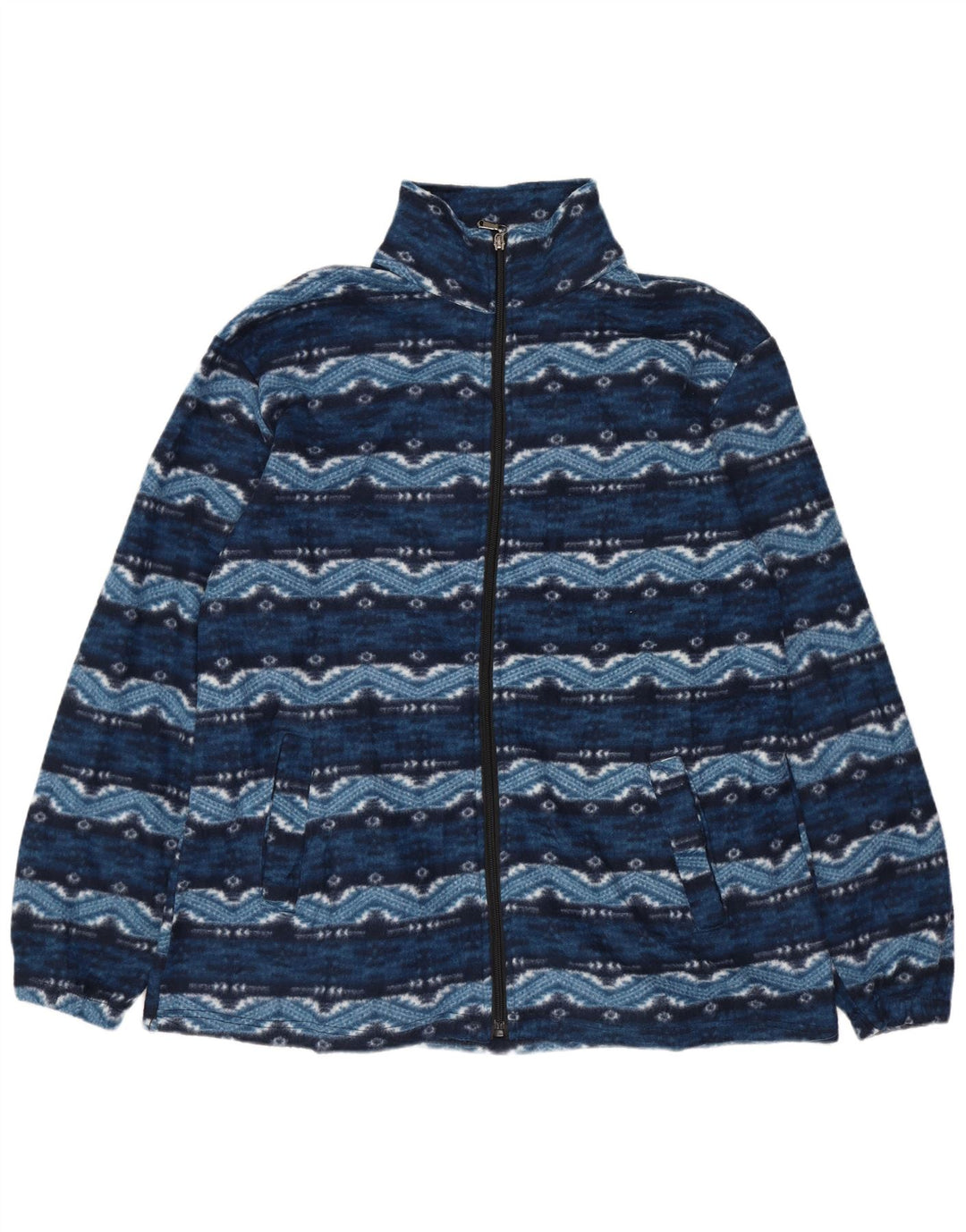 Мужская флисовая куртка VINTAGE UK 38 средний синий хлопок Fair Isle