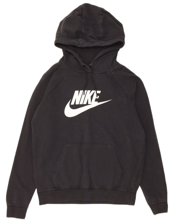 Мужской джемпер с капюшоном Nike, маленький черный, хлопковый