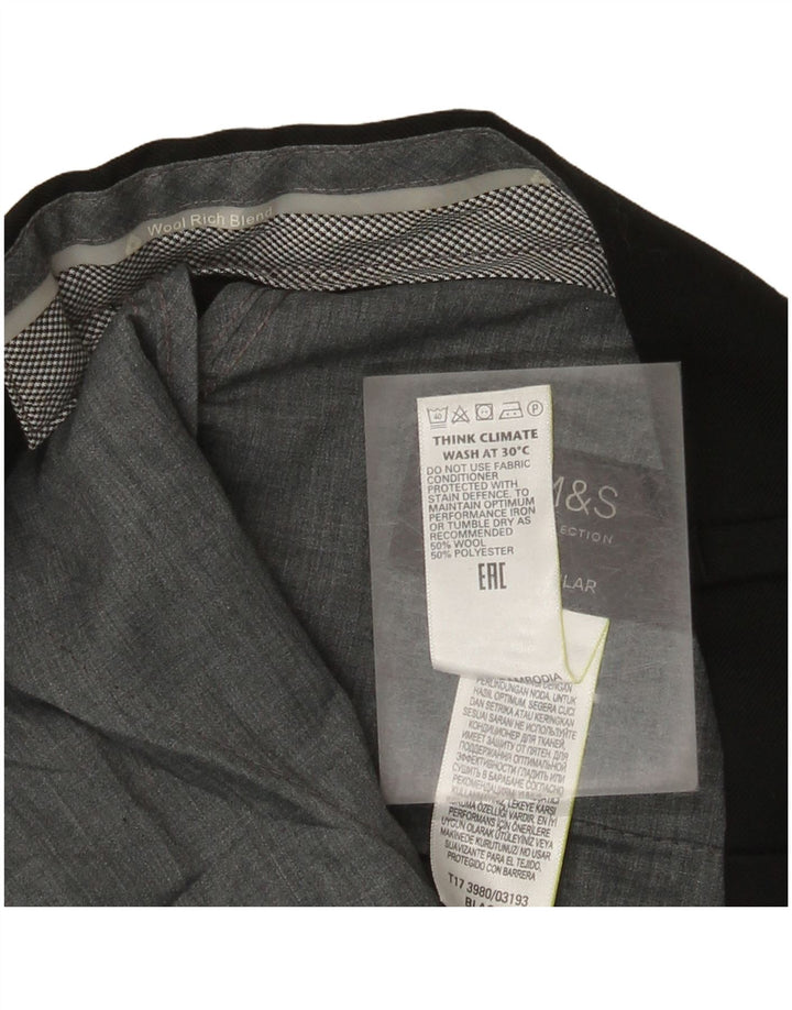 Женские прямые костюмные брюки Marks & Spencer W36 L29, черные, шерстяные