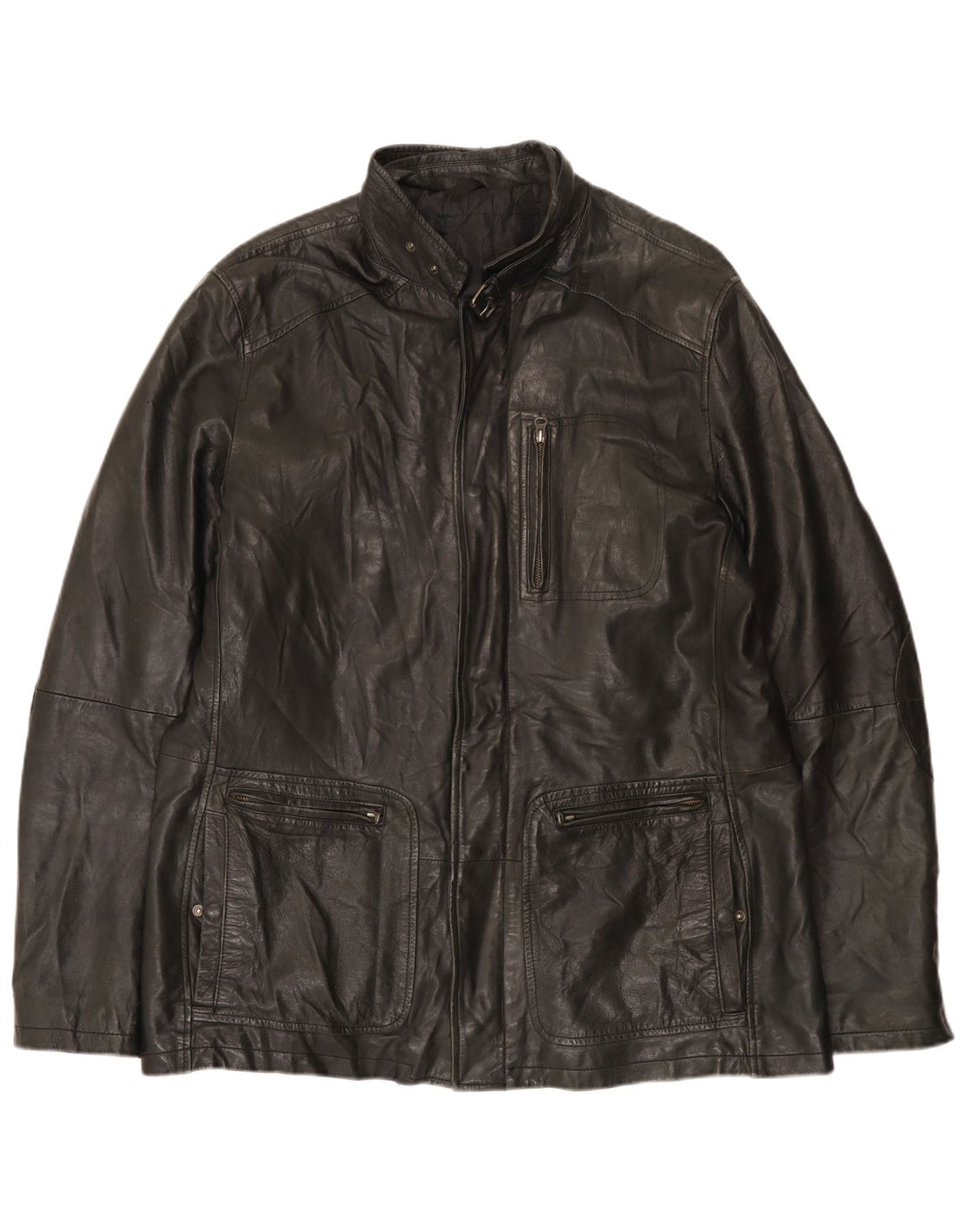 Винтажная мужская кожаная куртка UK 42 XL, черная