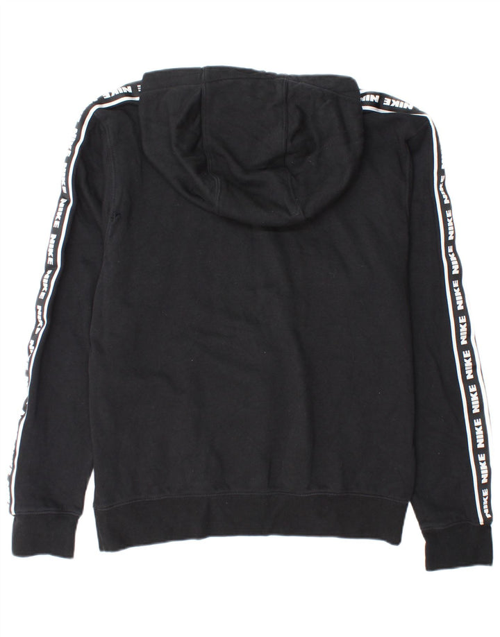 NIKE Mens Graphic Hoodie Jumper Small Black Cotton
