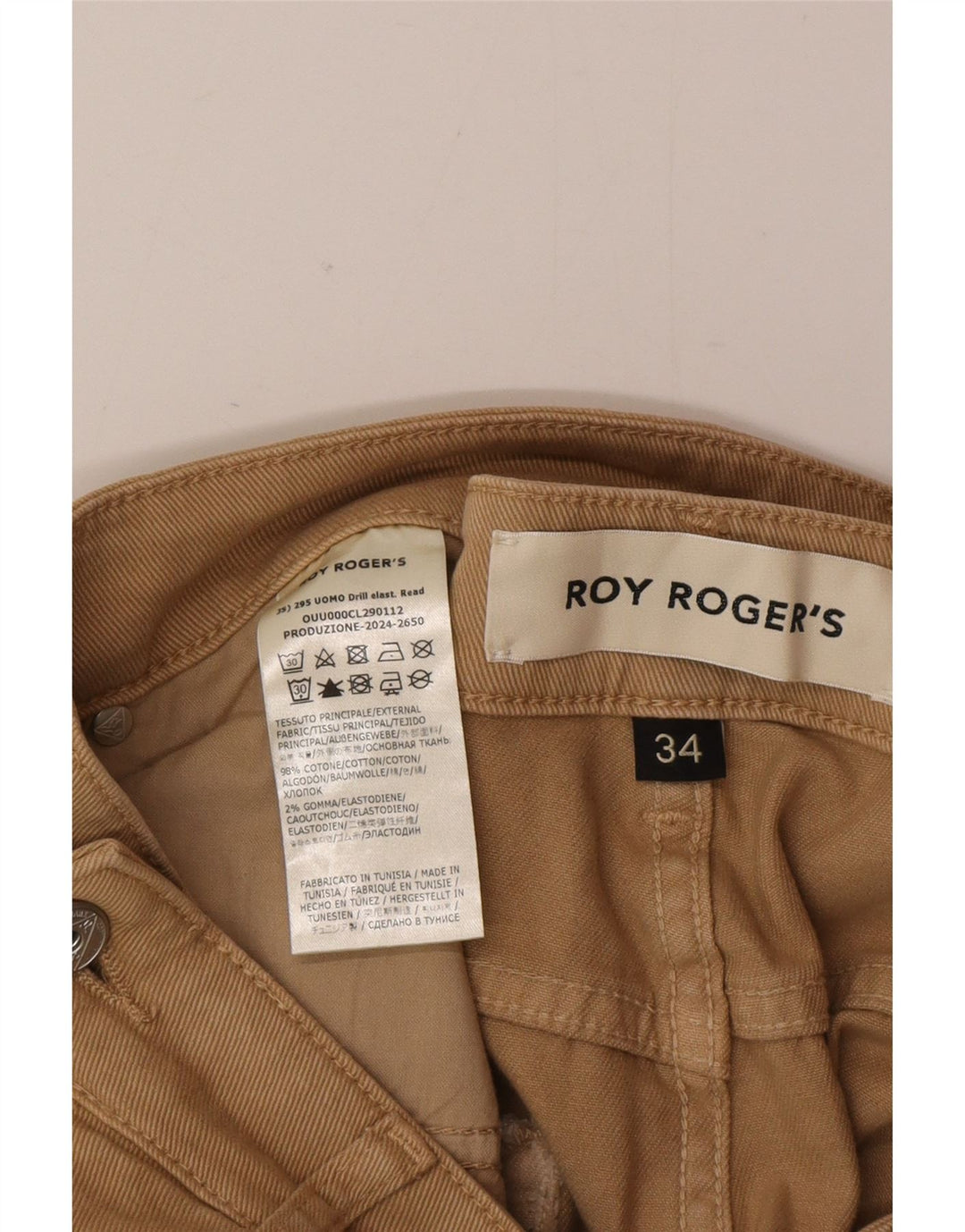 Мужские прямые джинсы Roy Rogers W34 L32, коричневые, хлопок