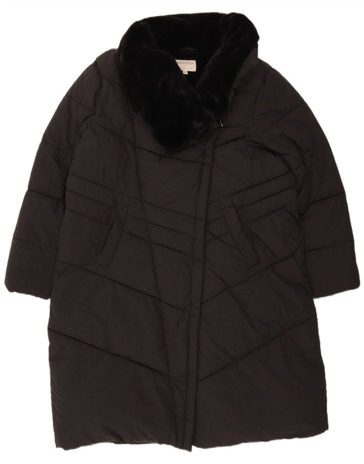 Женское стеганое пальто MONSONON UK 18 XL, черный нейлон