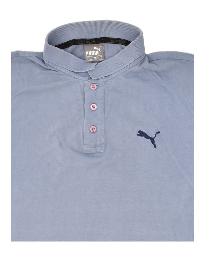 PUMA Mens Polo Shirt Large Blue Vintage Puma and Second-Hand Puma from Messina Hembry 