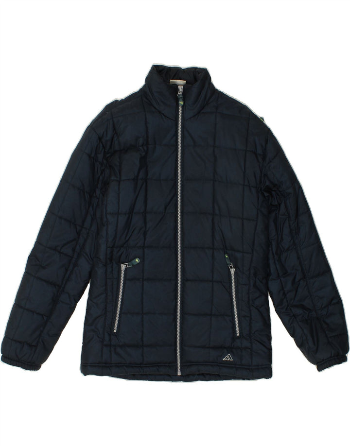 ADIDAS Womens Padded Jacket UK 12 Medium Navy Blue Polyester Vintage Adidas and Second-Hand Adidas from Messina Hembry 