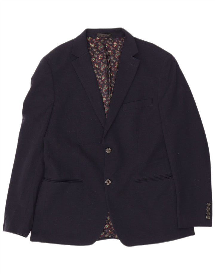 Мужской пиджак Chaps с 2 пуговицами UK 42 XL Темно-синий полиэстер