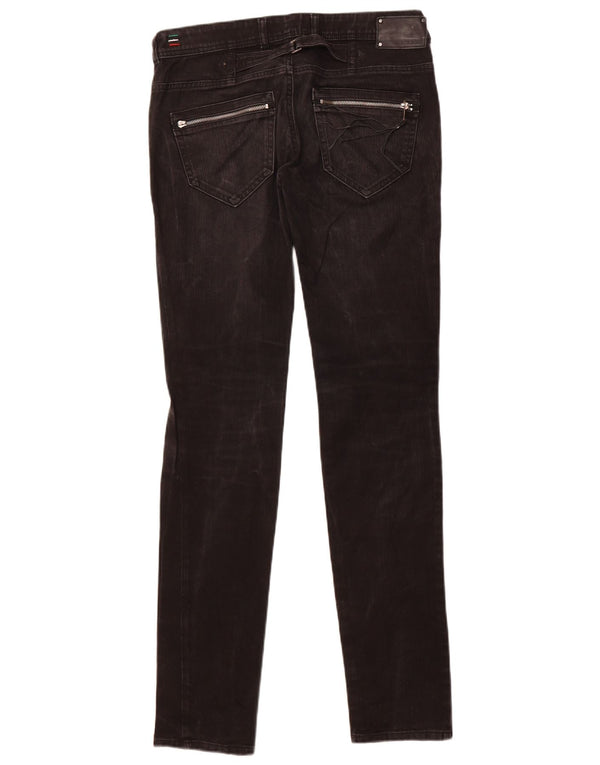 Женские потертые джинсы скинни с низкой талией Diesel W30 L34, черный хлопок