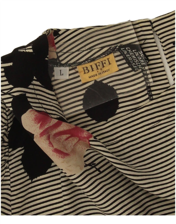 Женская блузка с длинным рукавом Biffi, Великобритания, 16, большой серый шелк с цветочным принтом