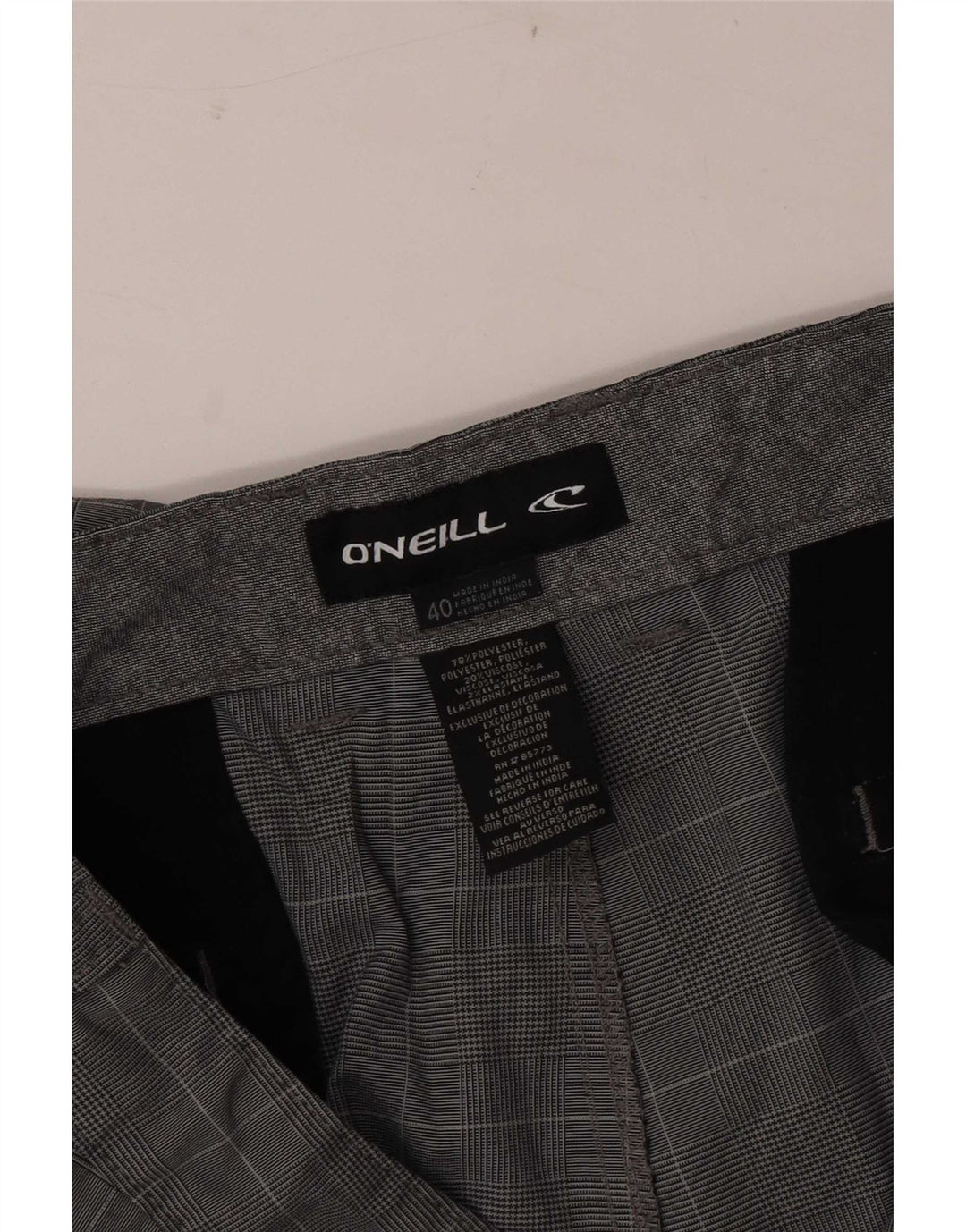 Мужские шорты чинос O'Neill W40 XL серые из полиэстера в клетку