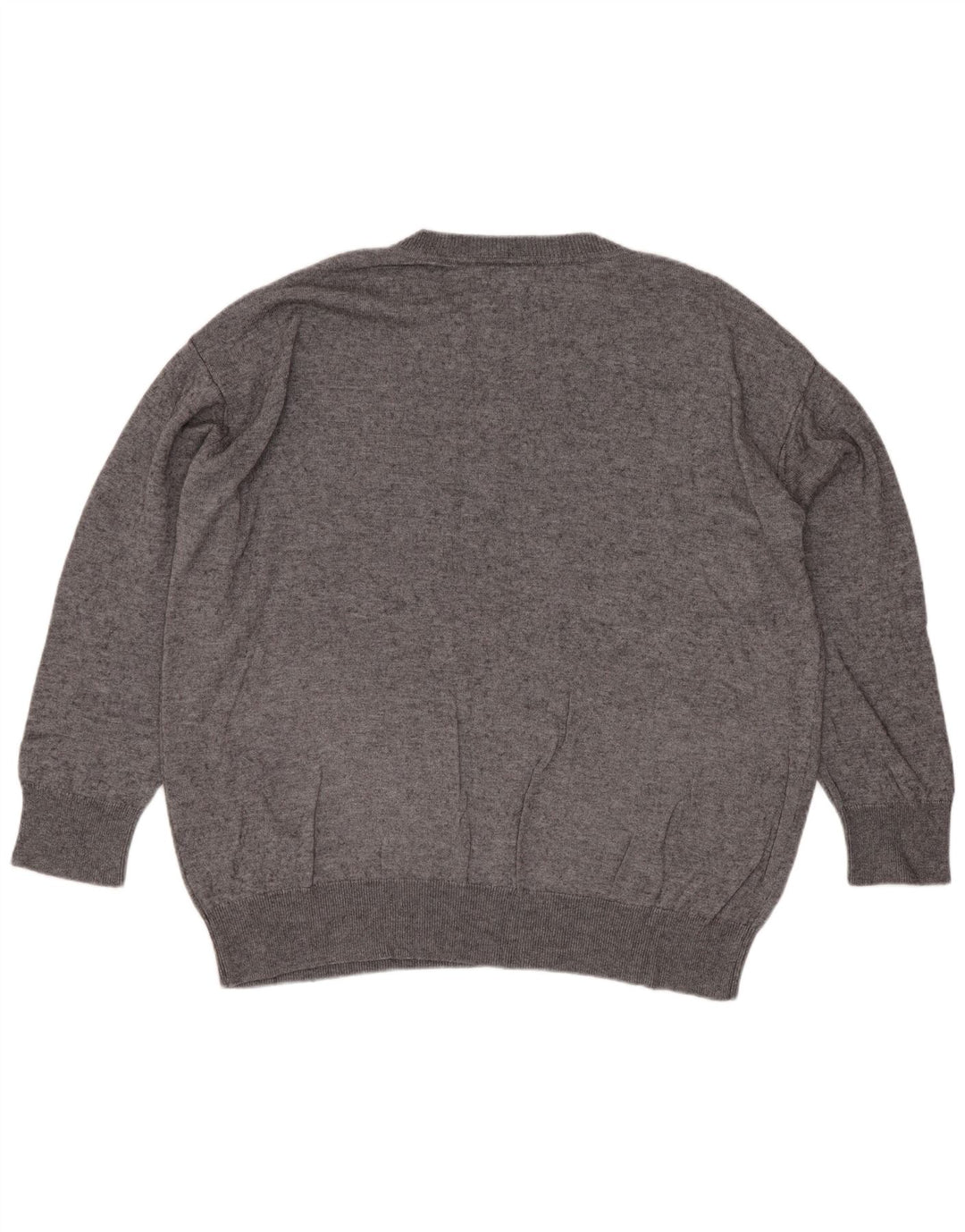 Мужской джемпер свободного кроя Massimo Dutti с круглым вырезом, маленький серый вискоза