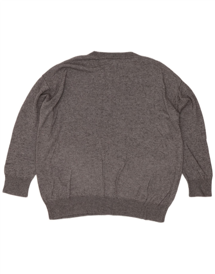 Мужской джемпер свободного кроя Massimo Dutti с круглым вырезом, маленький серый вискоза