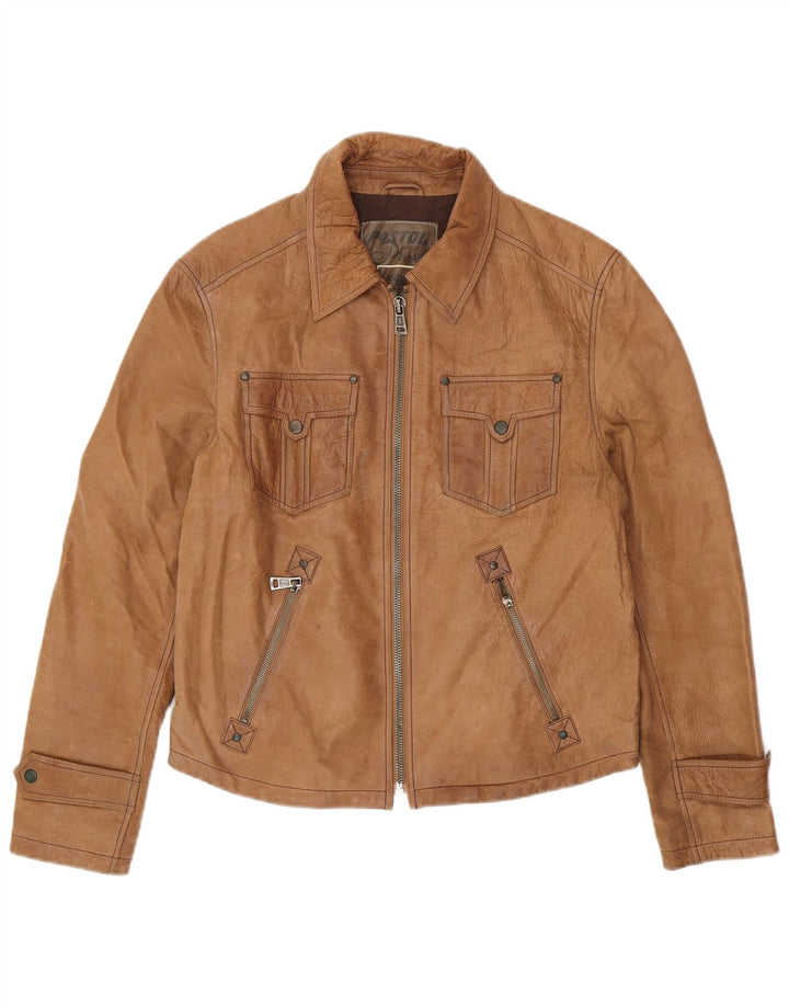 Куртка мужская кожаная VINTAGE IT 50 большая коричневая