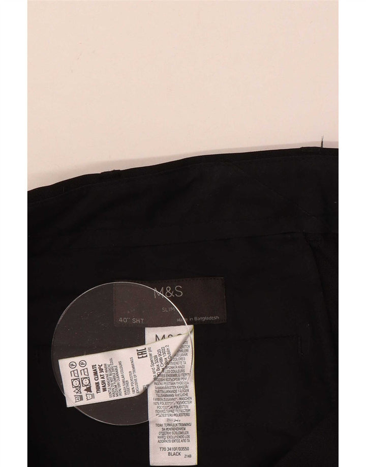 Мужские узкие брюки-чиносы Marks & Spencer W40 L29 черные из полиэстера