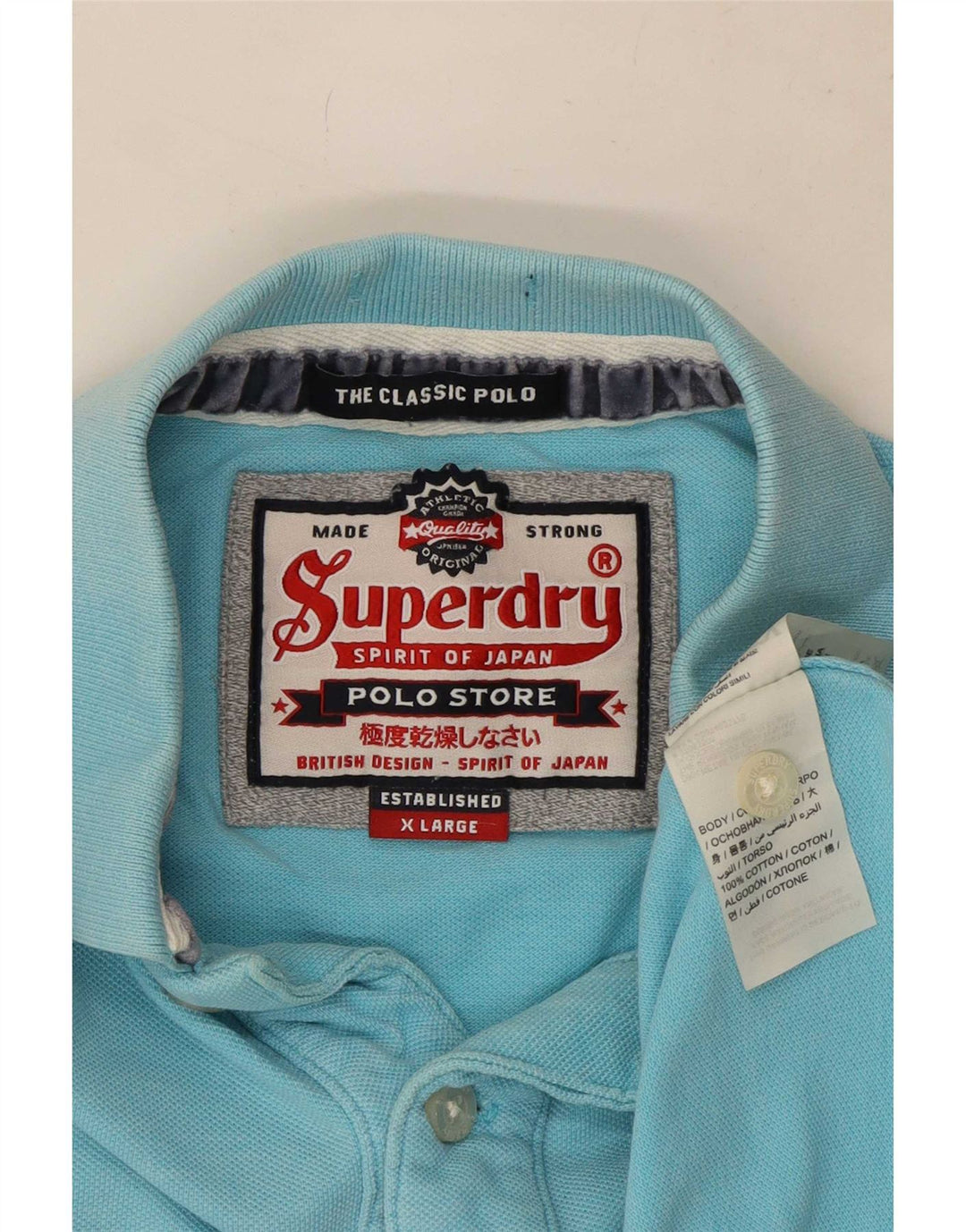 Мужская рубашка-поло с рисунком Superdry XL, синяя, хлопок