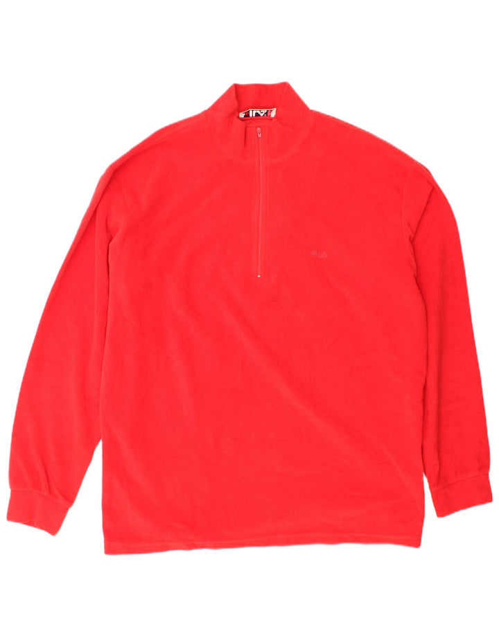 FILA Мужской флисовый джемпер с воротником на молнии IT 54 XL Красный Полиэстер