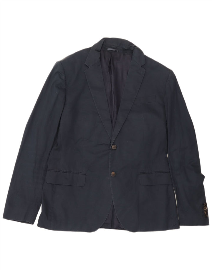 Мужской пиджак Reiss на 2 пуговицах, Великобритания 42 XL, темно-синий, хлопок