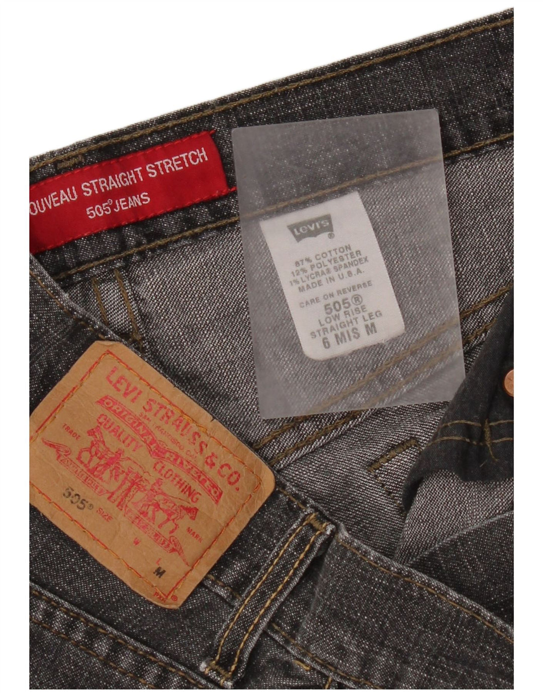Женские прямые джинсы Levi's 505 с потертостями, США 6, средние W30 L32, серые