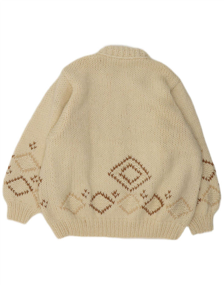 Винтажный мужской кардиган-свитер XL Off White Argyle/Diamond
