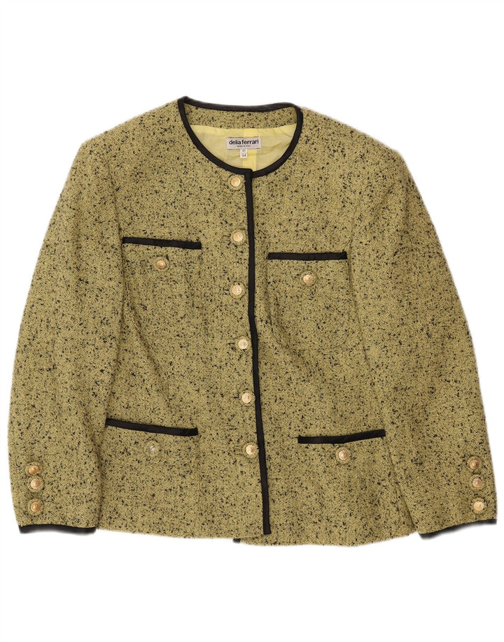 DELIA FERRARI Женский пиджак оверсайз с рукавом 3/4 IT 41 Маленький Зеленый